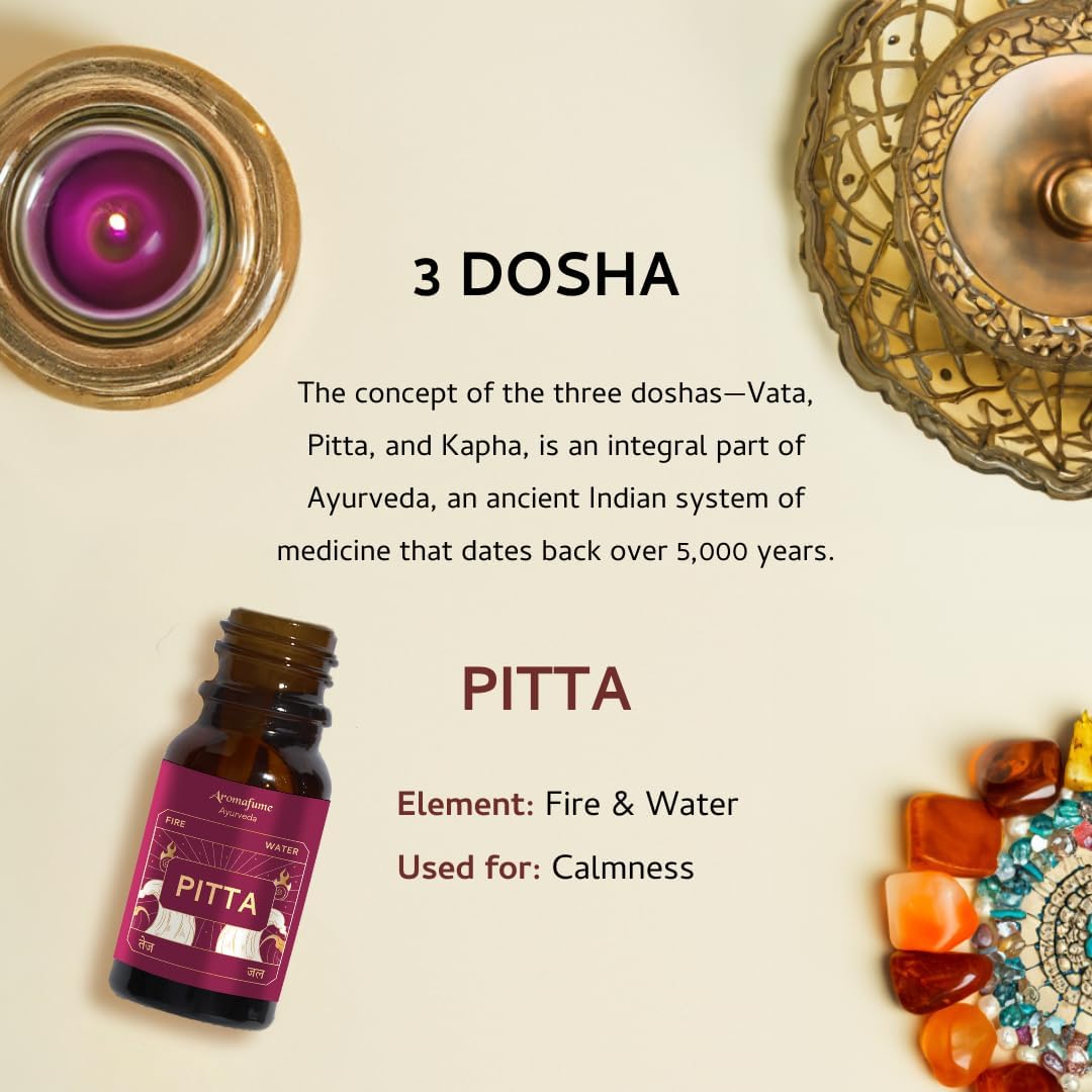 Mint & Marjoram Ayurveda Essential Oil Diffuser Blend | Pitta Balancing | Pitta Dosha | Aromatherapy Diffuser Oil | Relaxation, Yoga & Stress Relief Gifts |Scents for Home| 10ml/0.33 fl oz | Aromafume