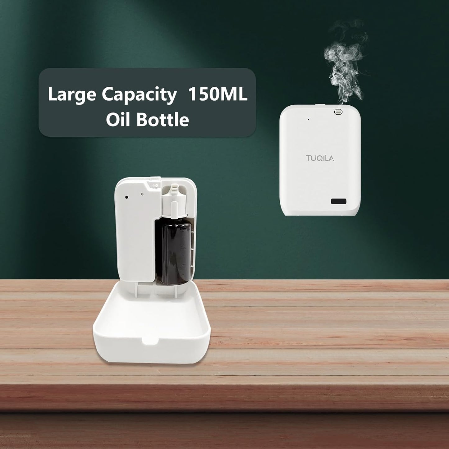 Hotel Waterless Oil Diffuser Cold Air Technology 1000 sq.ft, APP Control Smart Scent Diffuser Clean Air Machine Essential Oil 150 ML, Wall Mounted Diffusion for Home, Hotel, Office (White)