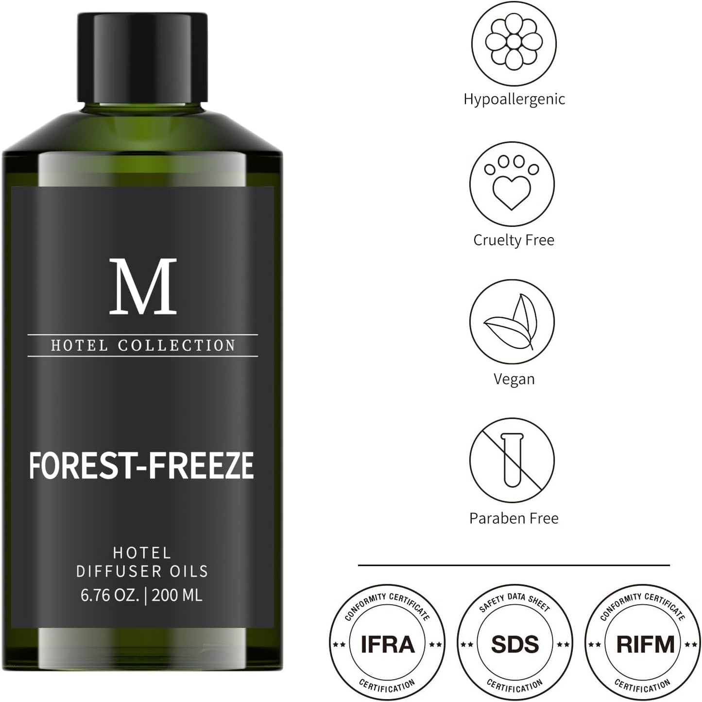 Hotel Collection Diffuser Oil- 6.76 Fl Oz/200ML-Forest-Freeze,Luxury Essential Oils for Diffuser Refill & Machines,Bigger Bottle, Bolder Aroma, Longer Lasting