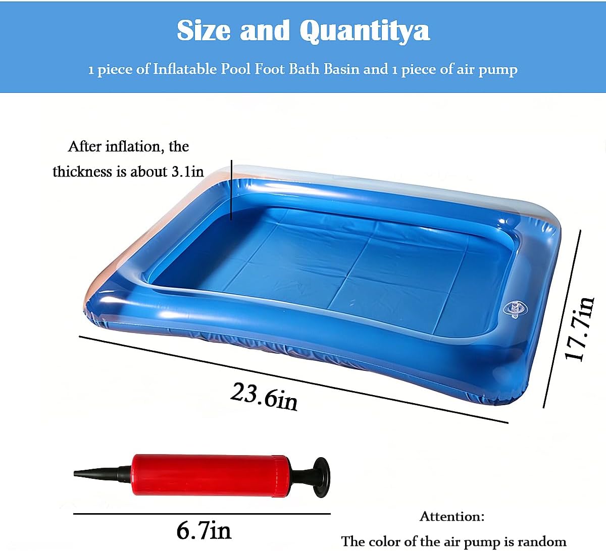 Inflatable Pool Foot Bath Basin, Portable Foot Soaking Bath Basin with Pump, Small Inflatable Pool for Pools Entry Ladder Above Ground Swimming Pools Clean Feet Pedicure Supplies