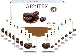 Aryiten 14 Packs Large Cedar Scented Sachets for Closet Deodorizer Drawers, Hanging Long Lasting Potpourri Bags Home Fragrance