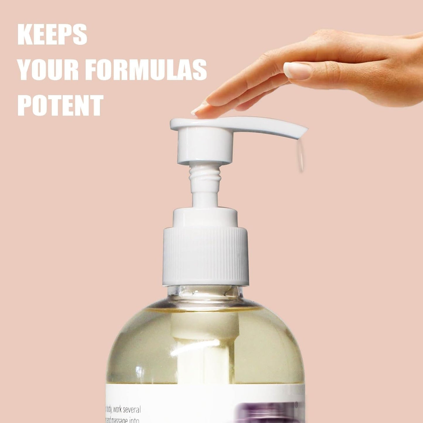 Dispenser Pump Compatible with Now Foods Solutions Sweet Almond Oil, Vegetable Glycerin, Castor Oil, Grapeseed Oil, Liquid Coconut Oil, etc., 2 Pieces White Pump for Bottle 16 Fl Oz