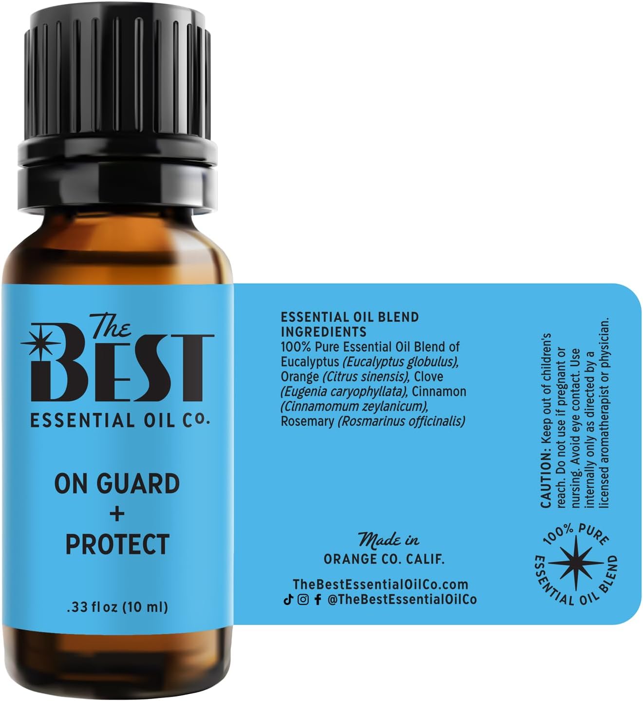The Best On Guard + Protect Essential Oil Blend- Premium Grade- 100% Pure & Natural for Aromatherapy, Diffuser, Spa, Massage, Air Freshener- 10 ml (.33 fl oz)