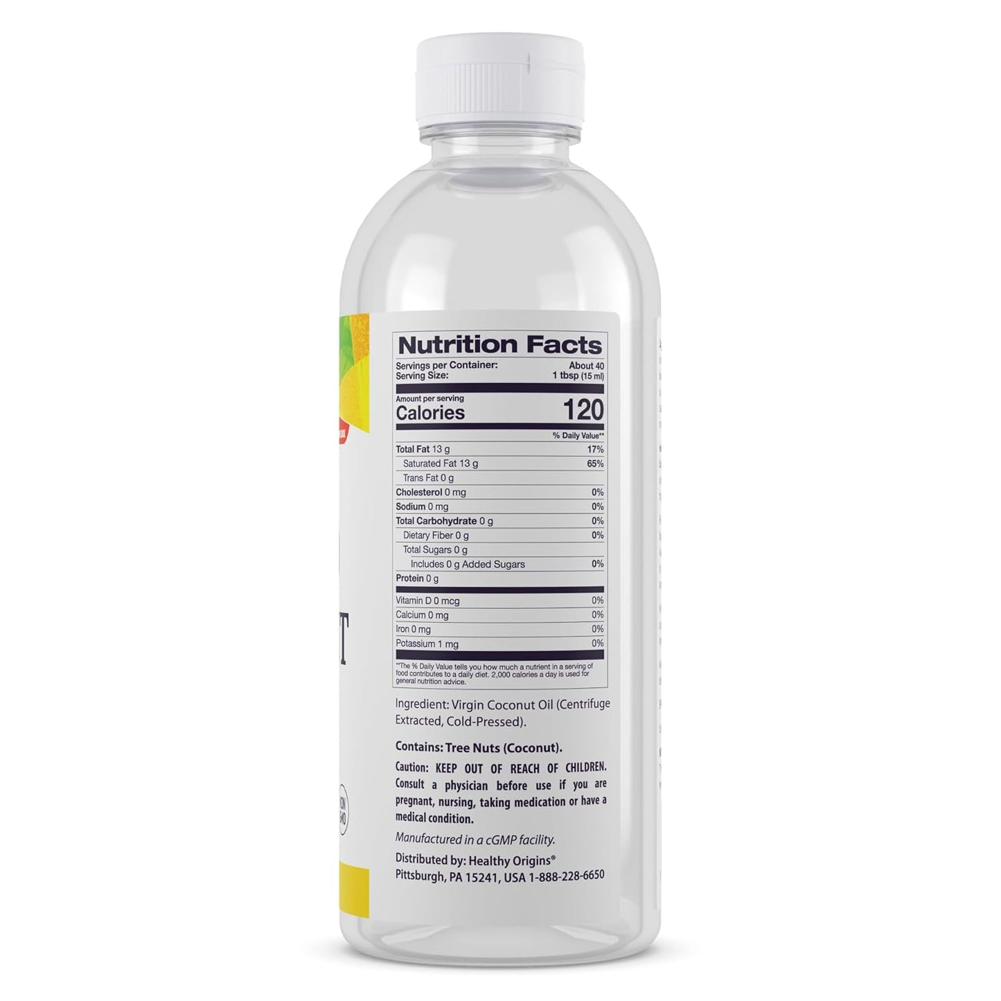 Healthy Origins Coconut Oil, Liquid (100% Virgin) - Virgin, Unrefined, Cold-Pressed Liquid Coconut Oil - 93% MCTs - Centrifuge Extracted Coconut Oil - 20 fl Oz