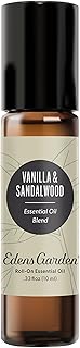 Edens Garden Vanilla Sandalwood Essential Oil Roll-On Blend- 100% Pure Premium Grade, Natural, Therapeutic, Aromatherapy, Kid Safe, Best for Gifts, Wellness, Relaxation Pre-Diluted 10 ml (.33 fl oz)