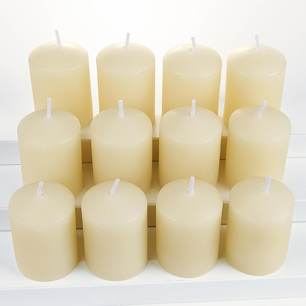 TELOSMA Natural Beeswax Candles Drippless - Smokeless Pure Beeswax Votive Candles - Mini Beeswax Pillar Candle for Home