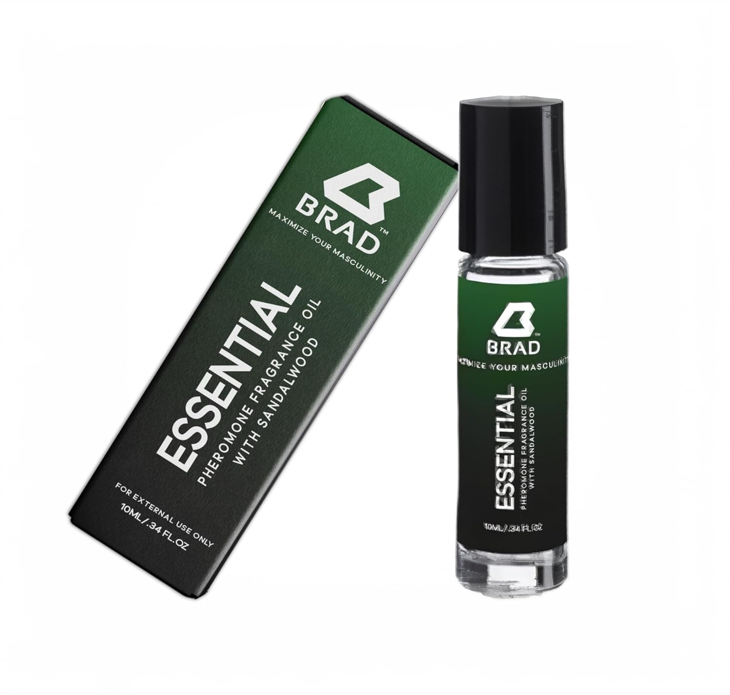 Brad ESSENTIAL Gym Confidence Roll-On for Men – High-Potency Pheromone Oil – Pre-Workout Focus & Energy Boost – Sweat-Resistant – 10 mL