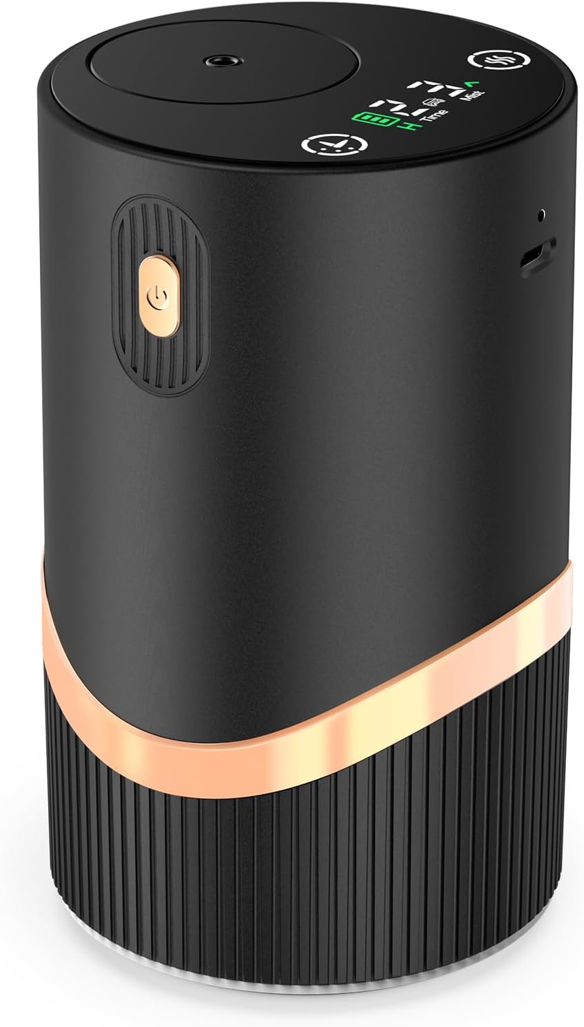 Waterless Essential Oil Diffuser Rechargable: Portable Aromatherapy Diffuser for Car and Home - 1/2/4/6H/Time Off 4 Mist Level for Room Office Bedroom (Black)