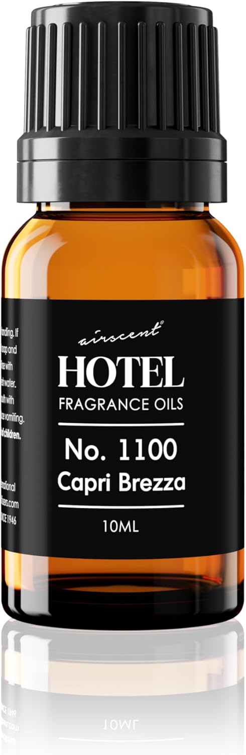AirScent Capri Brezza Diffuser Oil No. 1100 - Grapefruit Pineapple Mango - Volcano-Inspired Fragrance Oil for Ultrasonic and Waterless Diffusers and Crafting - 10 mL, 0.34 fl oz Glass Bottle
