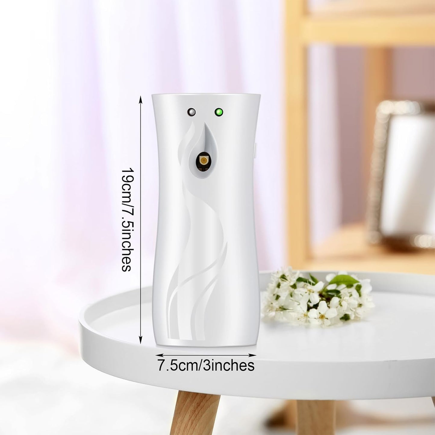Threlaco 2 Pcs Automatic Air Spray Freshener Dispenser 6.2 oz ABS Plastic Fragrance Standing or Wall Mounted Battery Powered Spray Dispenser for Home Shopping Malls Hotels Offices Bedrooms(White)