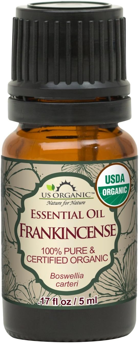 US Organic 100% Pure Frankincense (Boswellia Carteri) Essential Oil - Sourced from The Horn of Africa, USDA Certified Organic, Use Topically or in Diffuser, Perfect for Yoga or Meditation (5 ml)