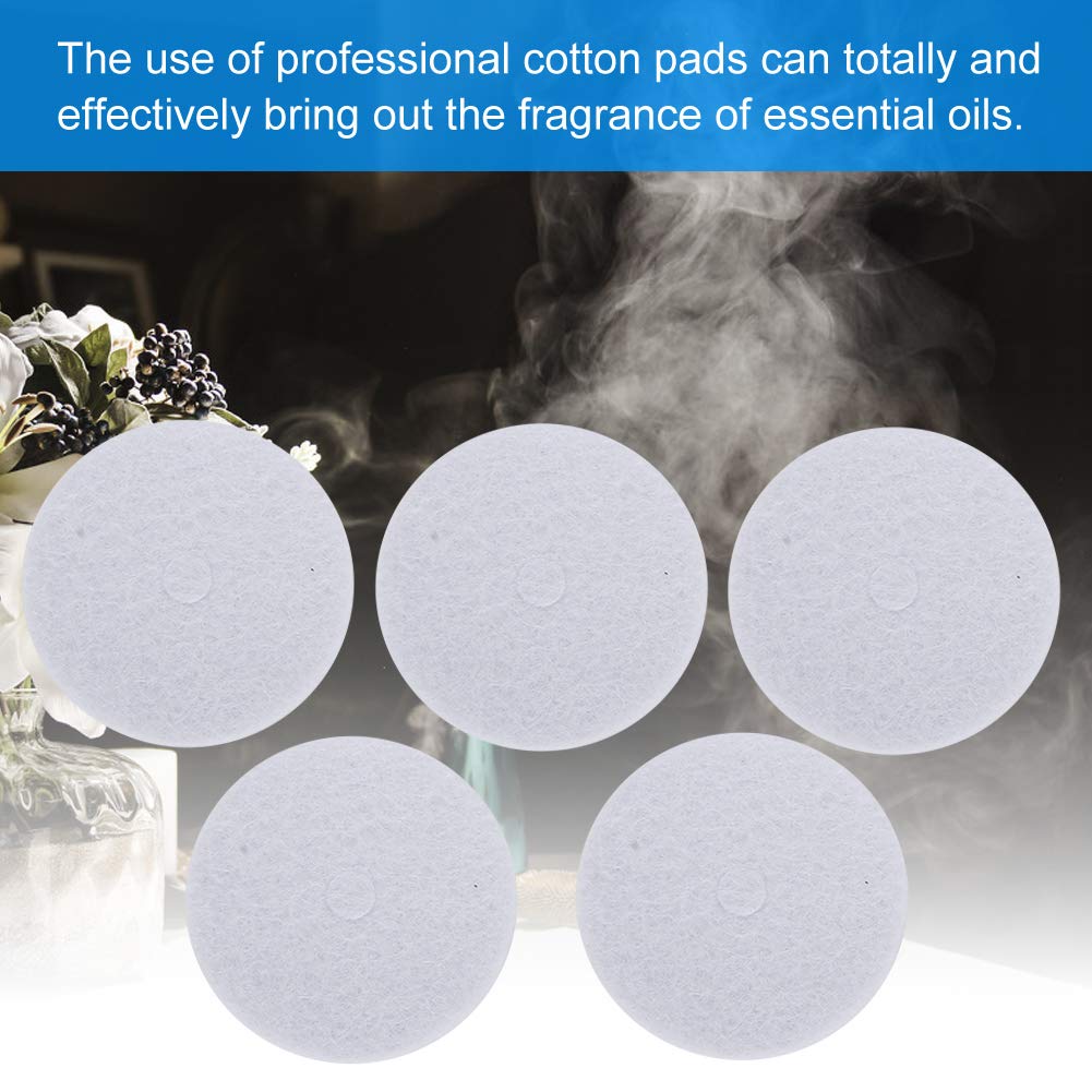 5PCS Aromatherapy Cotton Pads, Portable Essential Oil Diffuser Round Essential Oil Refill Pads Reusable Aroma Therapy Pads for Bathroom, Office, Bedroom and Other Places