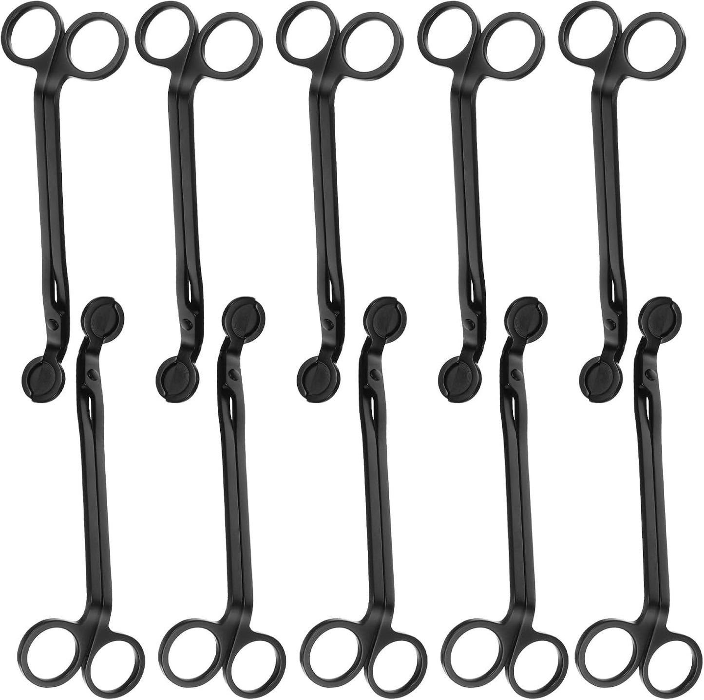 JIEYAO 10PCS Black Stainless Steel Candle Wick Trimmers, 7 Inch Wick Cutters Candle Scissors for Cleaner Burn Prevents Soot Buildup