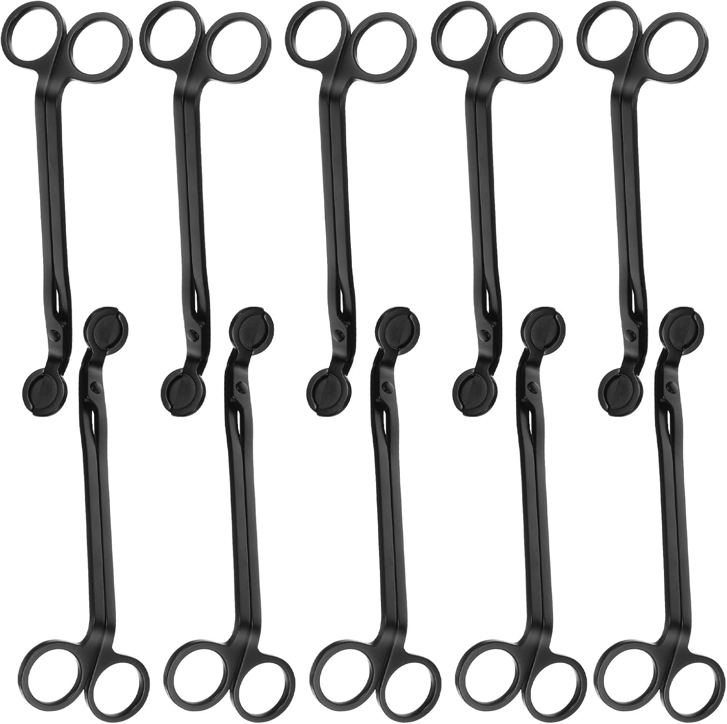 JIEYAO 10PCS Black Stainless Steel Candle Wick Trimmers, 7 Inch Wick Cutters Candle Scissors for Cleaner Burn Prevents Soot Buildup