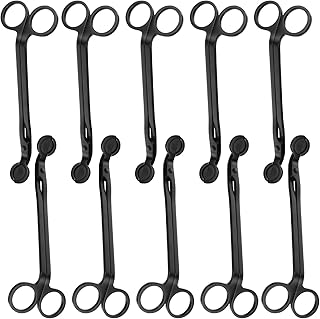 JIEYAO 10PCS Black Stainless Steel Candle Wick Trimmers, 7 Inch Wick Cutters Candle Scissors for Cleaner Burn Prevents Soot Buildup