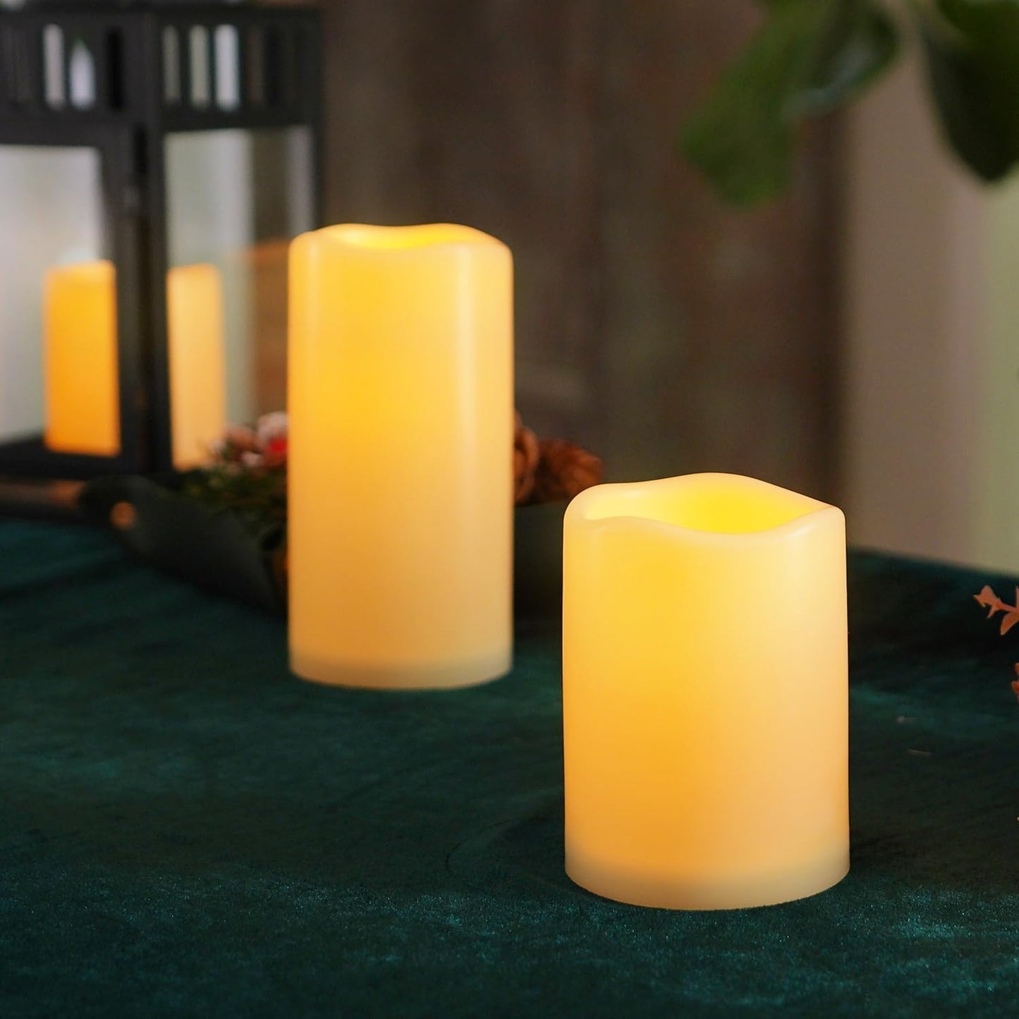 Homemory 9 Pack Flameless Candles, Outdoor Waterproof, Battery Operated LED Pillar Candles with Remote Control and Timer, Plastic, Long Lasting