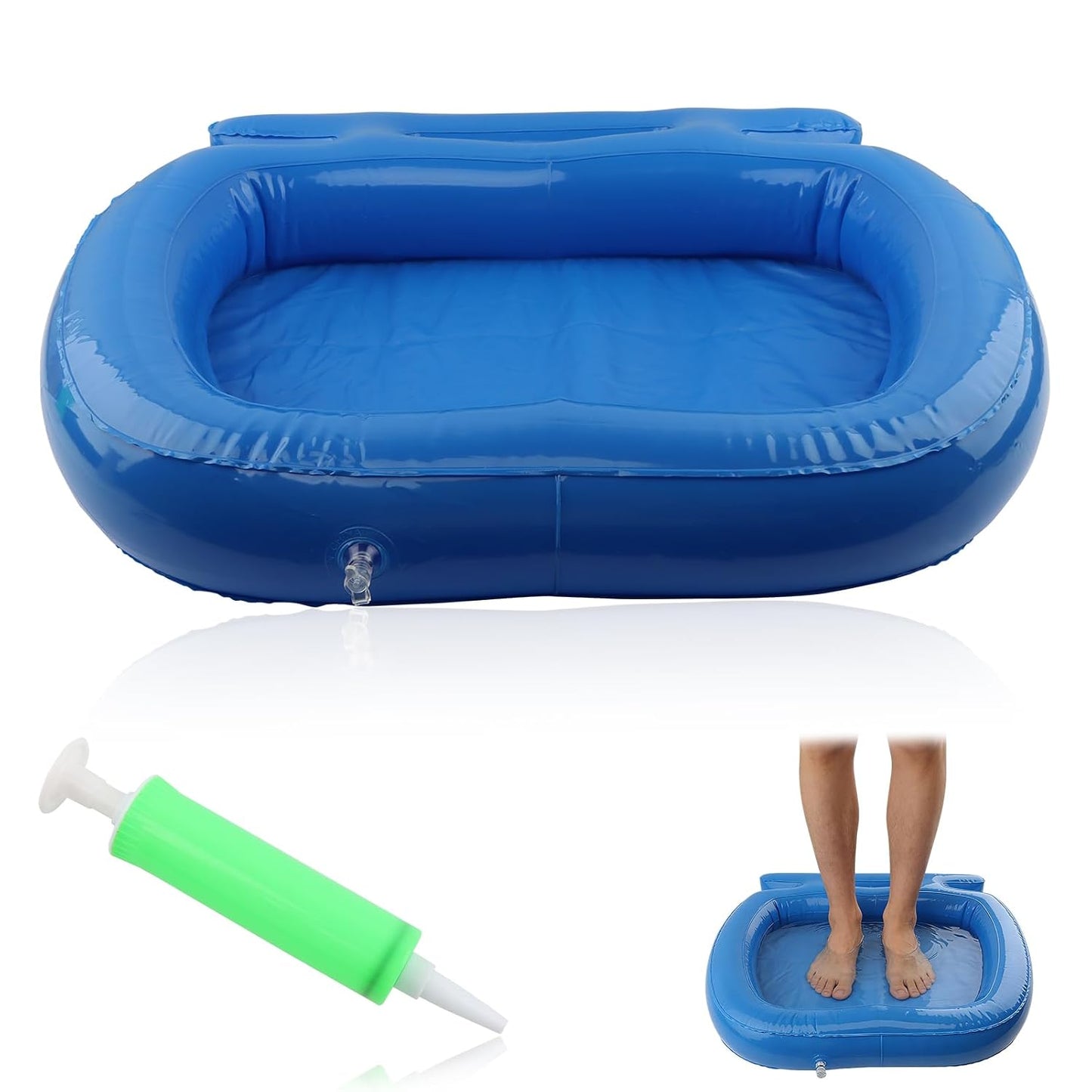 Inflatable Pool Foot Bath, Folding Foot Wash for Pool Entry Ladder