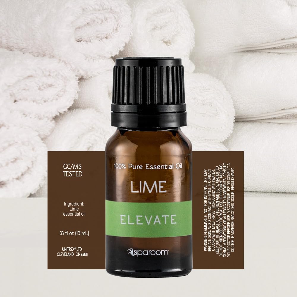 SpaRoom Aromatherapy 100% Pure Undiluted Essential Oil, Elevate Lime, 10 mL