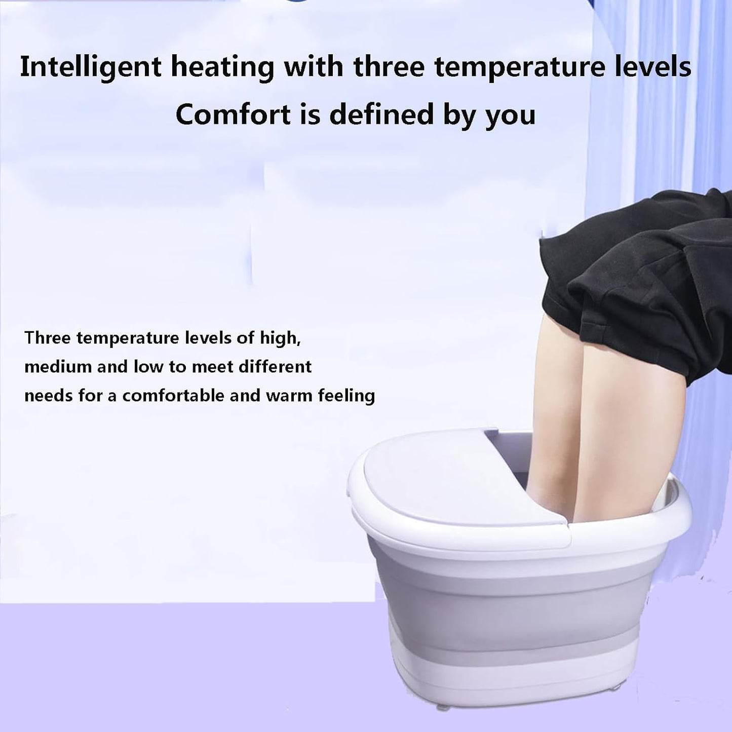 Collapsible Foot Spa with Heat, Bubble, Red Light, and Temperature Control, Foot Bath Massager, Pedicure Foot Spa for Relaxation and Stress Relief