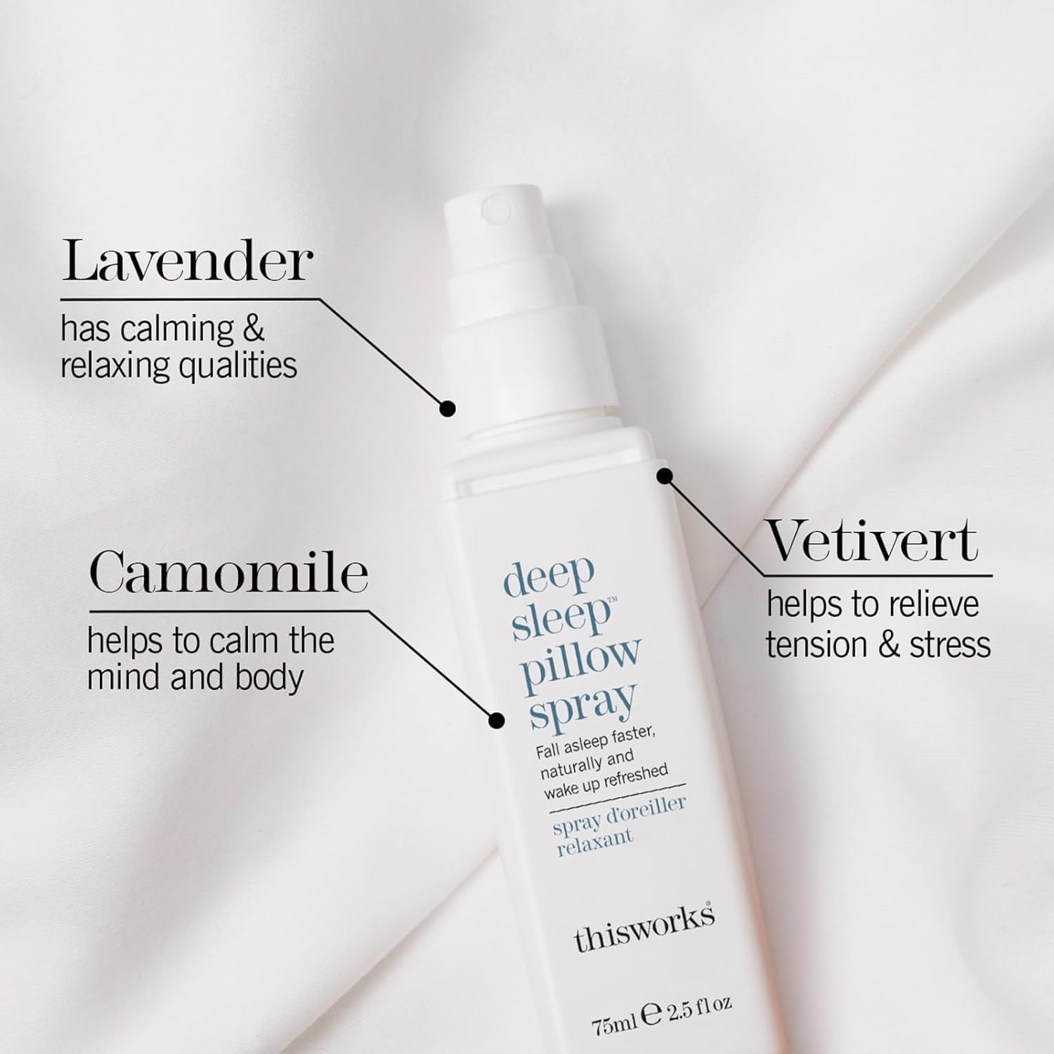 This Works Deep Sleep Pillow Talk Set – Natural Sleep Remedy Duo with Lavender, Camomile & Vetivert – 75ml Pillow Spray & 5ml Stress-Check Roll-On ($42 Value Set)