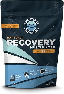 Muscle Recovery Magnesium Bath Soak Fast Absorbing - 21 Mineral Post Workout 3lb Bag Rejuvenating Citrus Mint