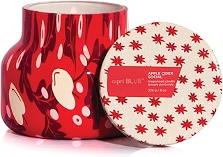 Capri Blue Pattern Play Signature Holiday Candle, Luxury Scented Candle for Home, Long Lasting Soy Wax Blend, Comes in Decorative Glass Jar (Apple Cider Social, 8 Oz)