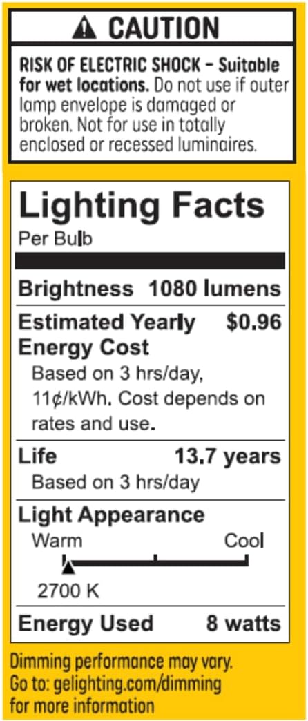 GE Ultra Bright LED Light Bulbs, 100W, Soft White Candle Lights, Clear Decorative CA12 Light Bulbs, Candelabara Base (3 Pack)