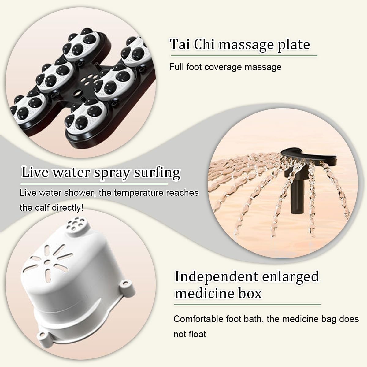 Foot Massager spa, Foot Spa Bath Massager, with Circulation Heat, Tub for Stress Relief, with Heat and Massage Rollers, for Relaxation & Pain Relief - Gifts(White-A)