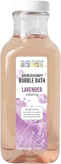 Aura Cacia Relaxing Lavender Bubble Bath, 13 fl oz - Paraben-Free with 100% Pure Essential Oils - Calming and Refreshing Lavender Aromatherapy for Body and Mind