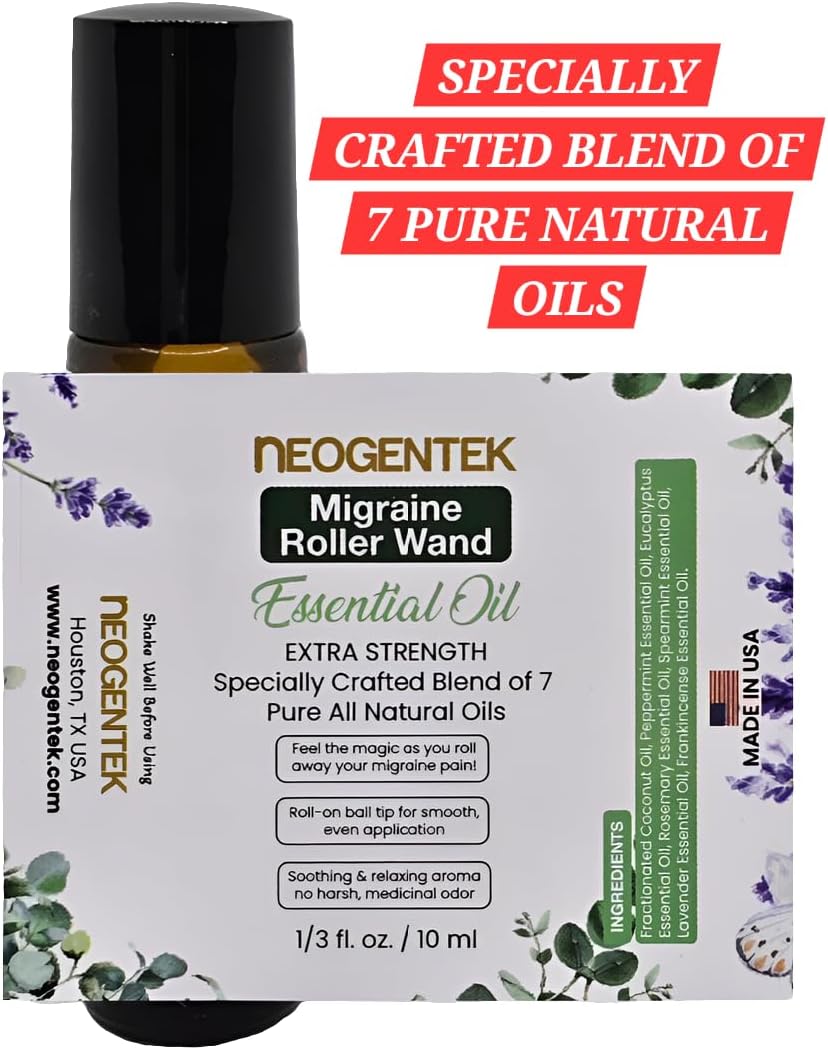 Migraine, Sinus Essential Oil Roller | Crafted Blend of 7 Powerful Essential Oil | Natural Comfort & Relaxation – Aromatherapy Roll-On for Headache, Sinus 10ml