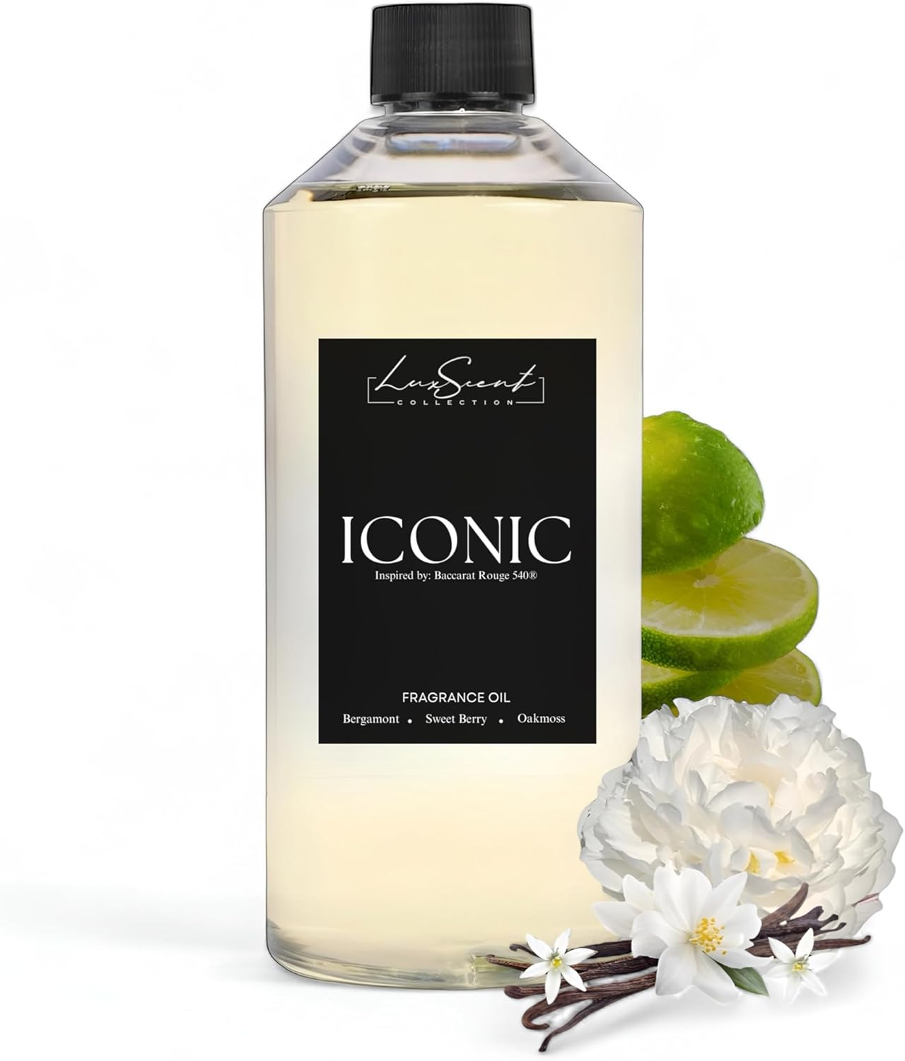 Iconic Aroma Diffuser Oil 500 ml - Scent Includes Bergamot, Sweet Berry & Oakmoss - Luxury Hotel Diffuser Oil - Oils for Aromatherapy - Fits in Any Diffuser