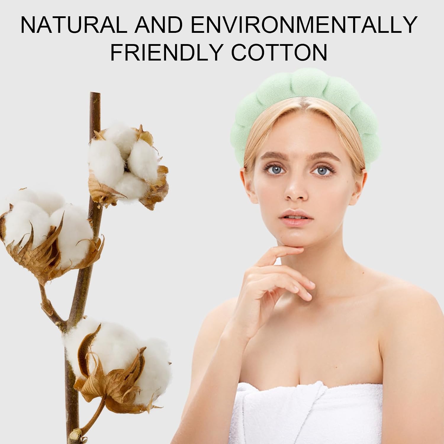 Canitor 4 PCS Spa Headband for Washing Face, Facial Skincare, Terry Cloth Sponge Makeup, Puffy Face Wash for Mask Skin Treatment - Teen Girl Trendy Stuff Christmas Gifts