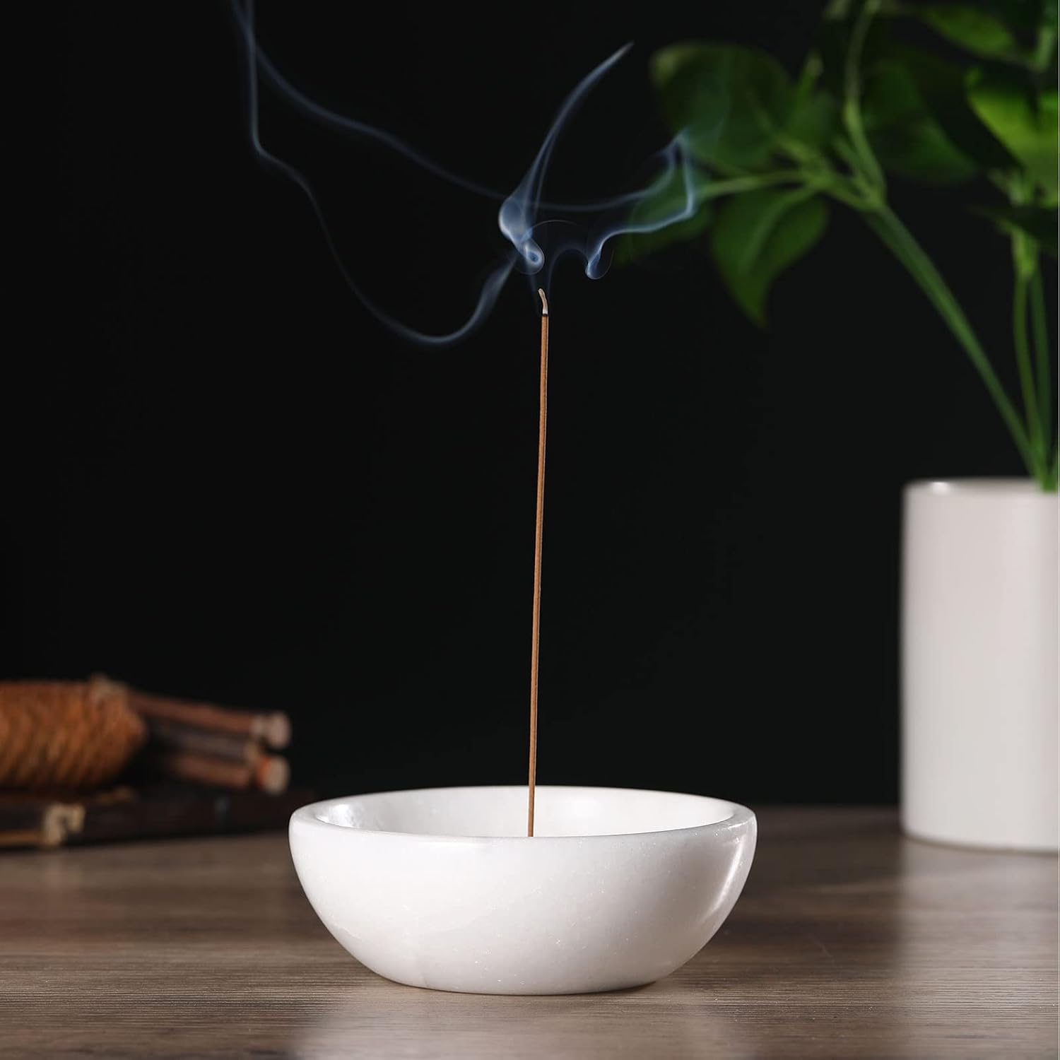 Koville African Natural Marble Incense Holder, 5inch Incense Holders for Sticks, Sturdy Incense Burner Ideal for Meditation and Relaxing, Easy to Clean(Namib Fantasy)