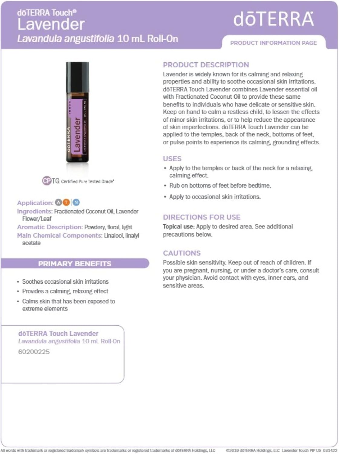 doTERRA - Lavender Touch Essential Oil - 10 mL Roll On