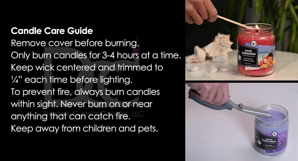 Bamboo Odor Eliminating Highly Fragranced Candle - Eliminates 95% of Pet, Smoke, Food, and Other Smells Quickly - Up to 80 Hour Burn time - 12 Ounce Premium Soy Blend
