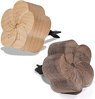 Wood Flower Essential Oil Diffuser, Car Air Vent Clip Aromatherapy Diffuser, Car Diffusers for Essential Oils, Car Diffuser Clip for Car Office Bedroom (2Pack (Dark+Light))