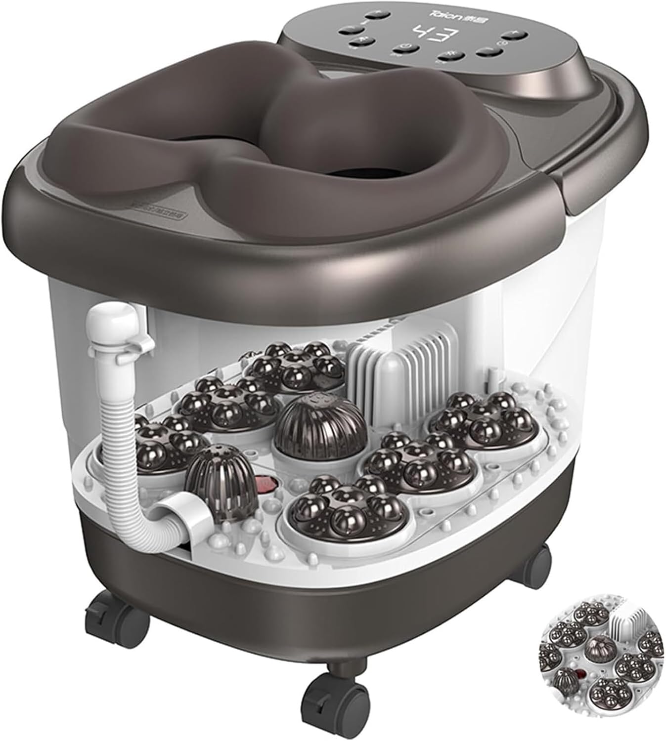 Foot Spa Bath Massager with Heat， Foot Soak Tub with Heat Red Light Temperature Control Bubbles