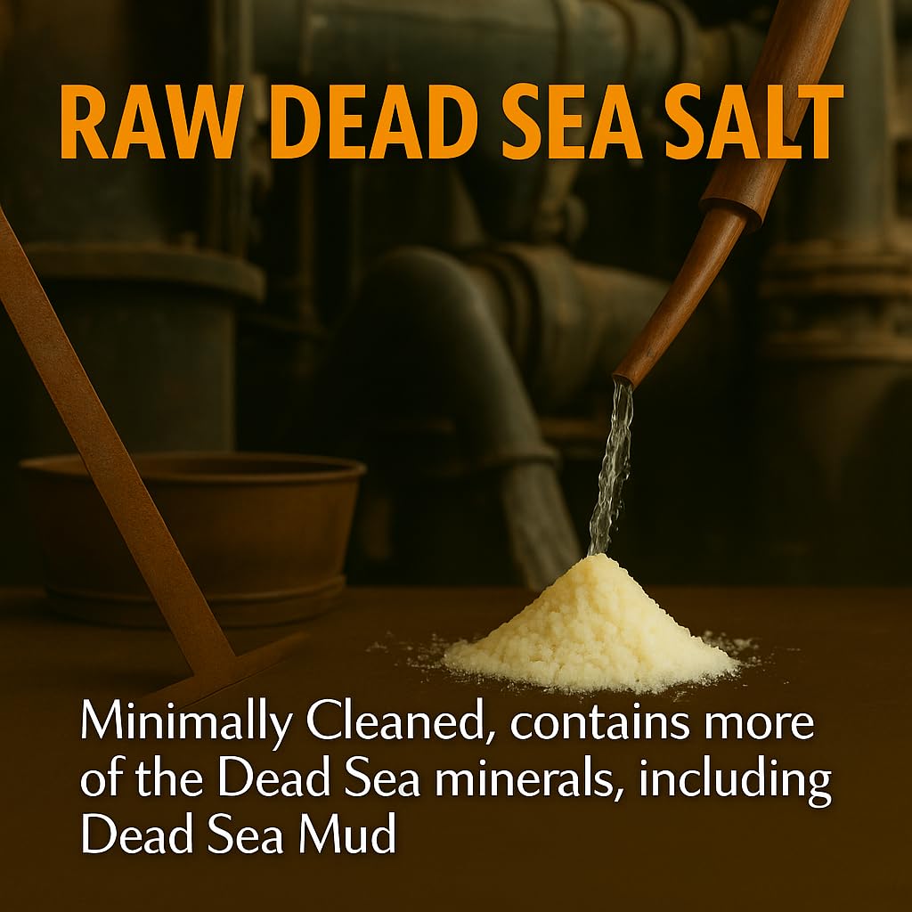 Aromasong Raw Dead Sea Bath Salt - Minimally Cleaned, Contains More Dead Sea Minerals Including Dead Sea Mud - 100% Pure & Natural Dead Sea Salts for Soaking 5 LB - Bulk Resealable Pack