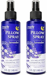 Lavender Pillow Spray with Melatonin & Essential Oils – Aromatherapy Mist for Bedtime Relaxation – Calming Lavender Scent – Linen Spray – 5 oz Bottles (Pack of 2)