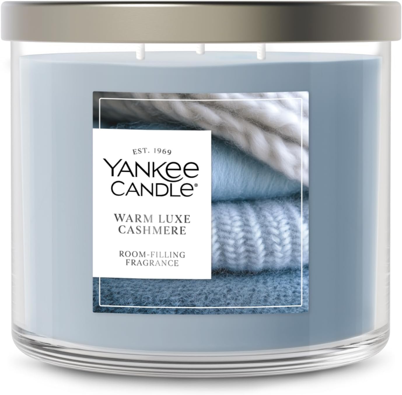 Yankee Candle Warm Luxe Cashmere, Fall Scented Candle, 14.5oz 3-Wick Candle Jar with up to 40 Hours Burn Time