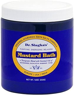 Dr. Singha's Mustard Bath Soak – Aromatherapy Bath Salts with Mustard Seed & Essential Oils for Muscle Relaxation, Stress Relief & Soothing – Epsom Salt Alternative, 16 oz