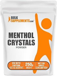 BulkSupplements.com Menthol Crystal - Natural Menthol Crystals - Menthol Crystals for Soap Making, for Shower Steamers Aromatherapy - Pure & Gluten Free, 250g (8.8 oz)
