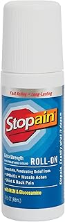 Stopain Pain Relief Roll On Gel 3oz, USA Made, Max Strength Fast Acting with MSM, Glucosamine, Menthol for Arthritis, Lower Back, Knee, Neck, HSA FSA Approved OTC Topical Analgesic Products