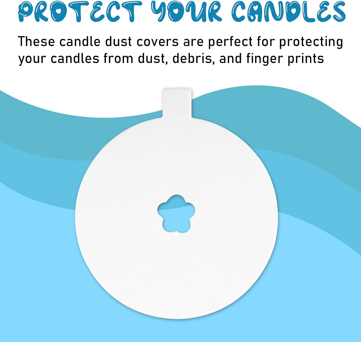 Chinco 100 Pieces Candle Dust Protectors Paper Candle Lids Drip Protectors Vigil Supplies for Craft Making Dust Protection, 2.75 Inch, White