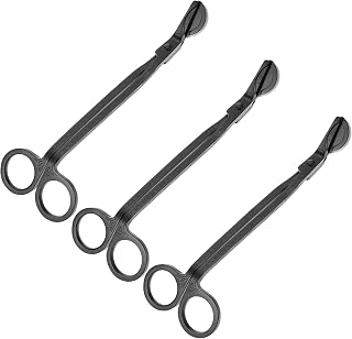 3 Pcs Stainless Steel Candle Wick Scissors and Snuffers Set Matte Black Wear-Resistant Wick Trimmers with Half-Round Head 18cm for Home Candle Care and Thick Maintenance