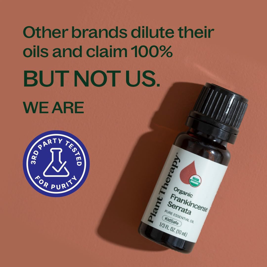 Plant Therapy Organic Frankincense Serrata Essential Oil 100% Pure, USDA Certified Organic, Undiluted, Natural Aromatherapy, Therapeutic Grade 10 mL (1/3 oz)