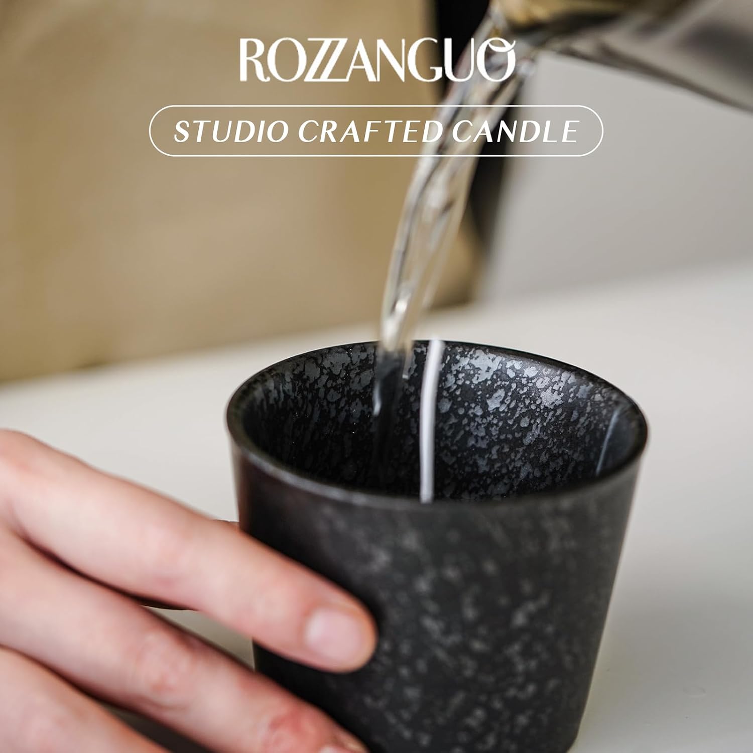 Luxury Textured Ceramic Jar Scented Candle | Non Toxic 100% Natural Coconut & Soy Wax Blend Cotton Wick | 5.2oz | Hand Poured Highly Scented Long - Lasting | Women & Men | Cedarwood & Musk