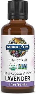 Garden of Life Essential Oil, Lavender 1 fl oz (30 mL), 100% USDA Organic & Pure, Clean, Undiluted & Non-GMO - for Diffuser, Aromatherapy, Meditation, Skincare, Sleep - Calming, Relaxing, Soothing
