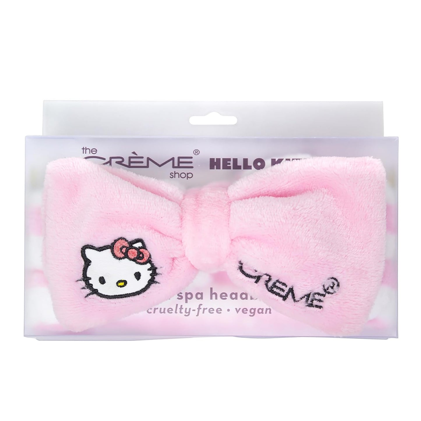 The Crème Shop x Hello Kitty Plush Spa Headband, Headband for Washing Face, Skincare Headbands, Headbands for Women (Sweet Stripes)