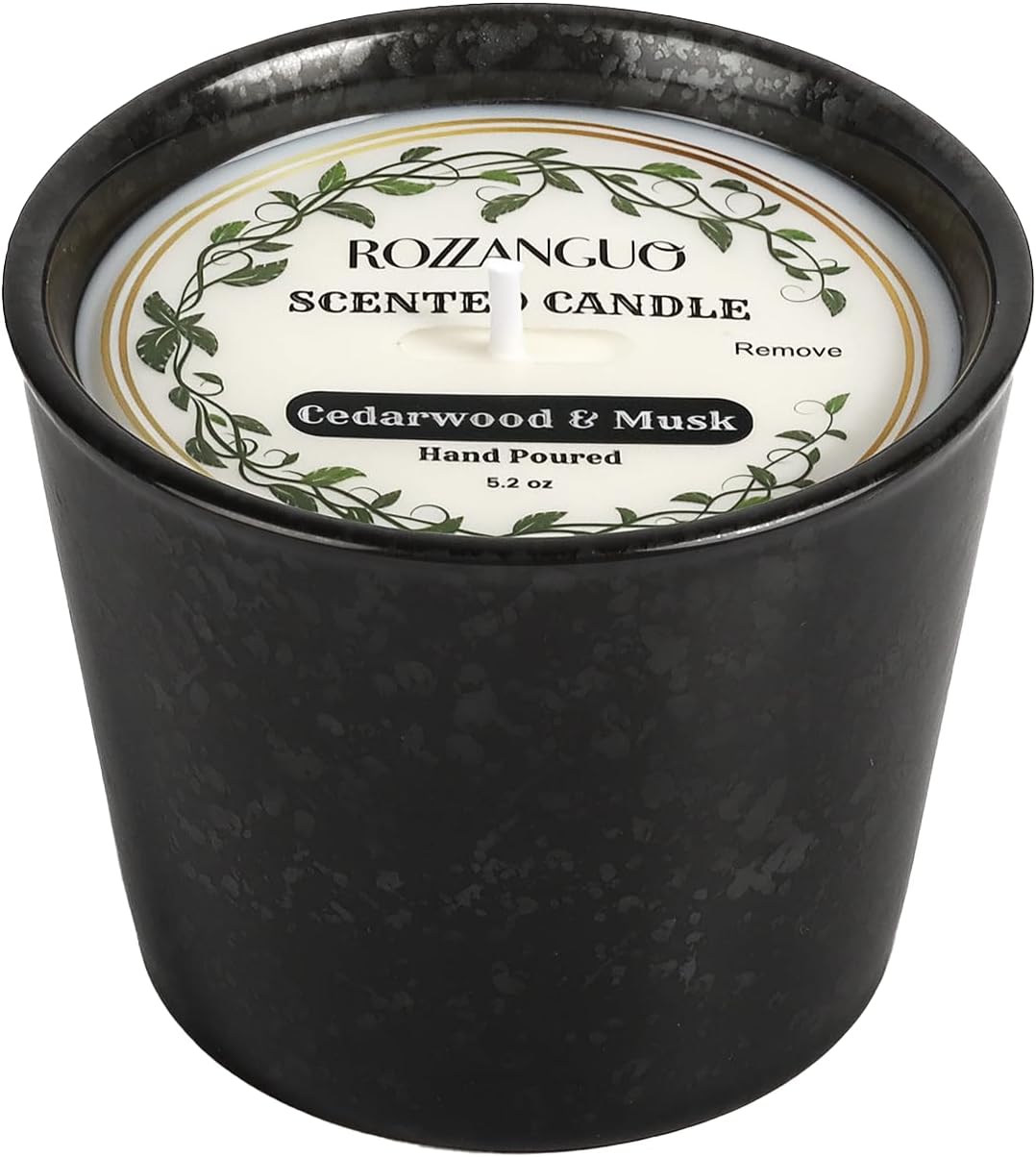 Luxury Textured Ceramic Jar Scented Candle | Non Toxic 100% Natural Coconut & Soy Wax Blend Cotton Wick | 5.2oz | Hand Poured Highly Scented Long - Lasting | Women & Men | Cedarwood & Musk